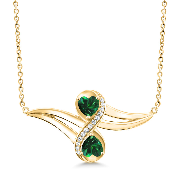 Nano Emerald - May_Necklace in 925 Yellow Gold Plated Silver