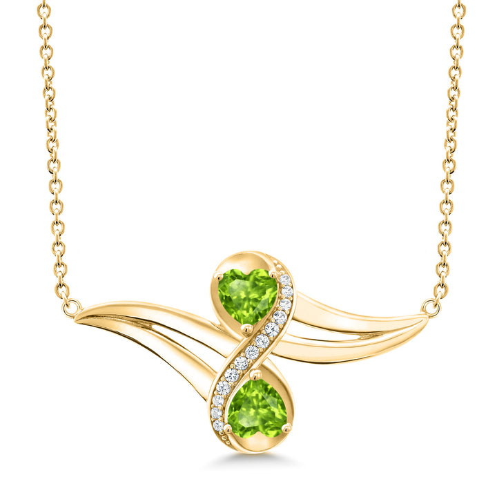 Peridot - August_Necklace in 925 Yellow Gold Plated Silver