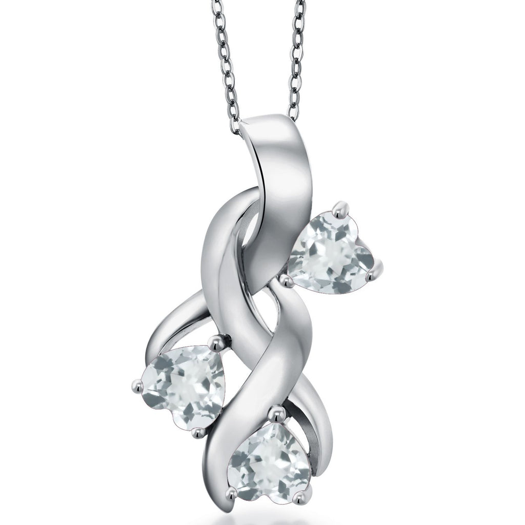Aquamarine - March_Pendant in 925 Sterling Silver