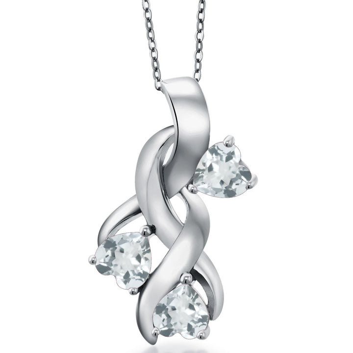 Aquamarine - March_Pendant in 925 Sterling Silver