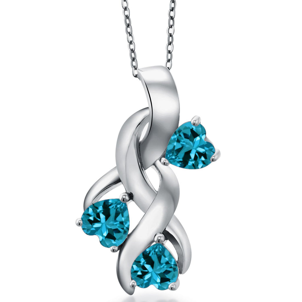 London Blue Topaz - November_Pendant in 925 Sterling Silver