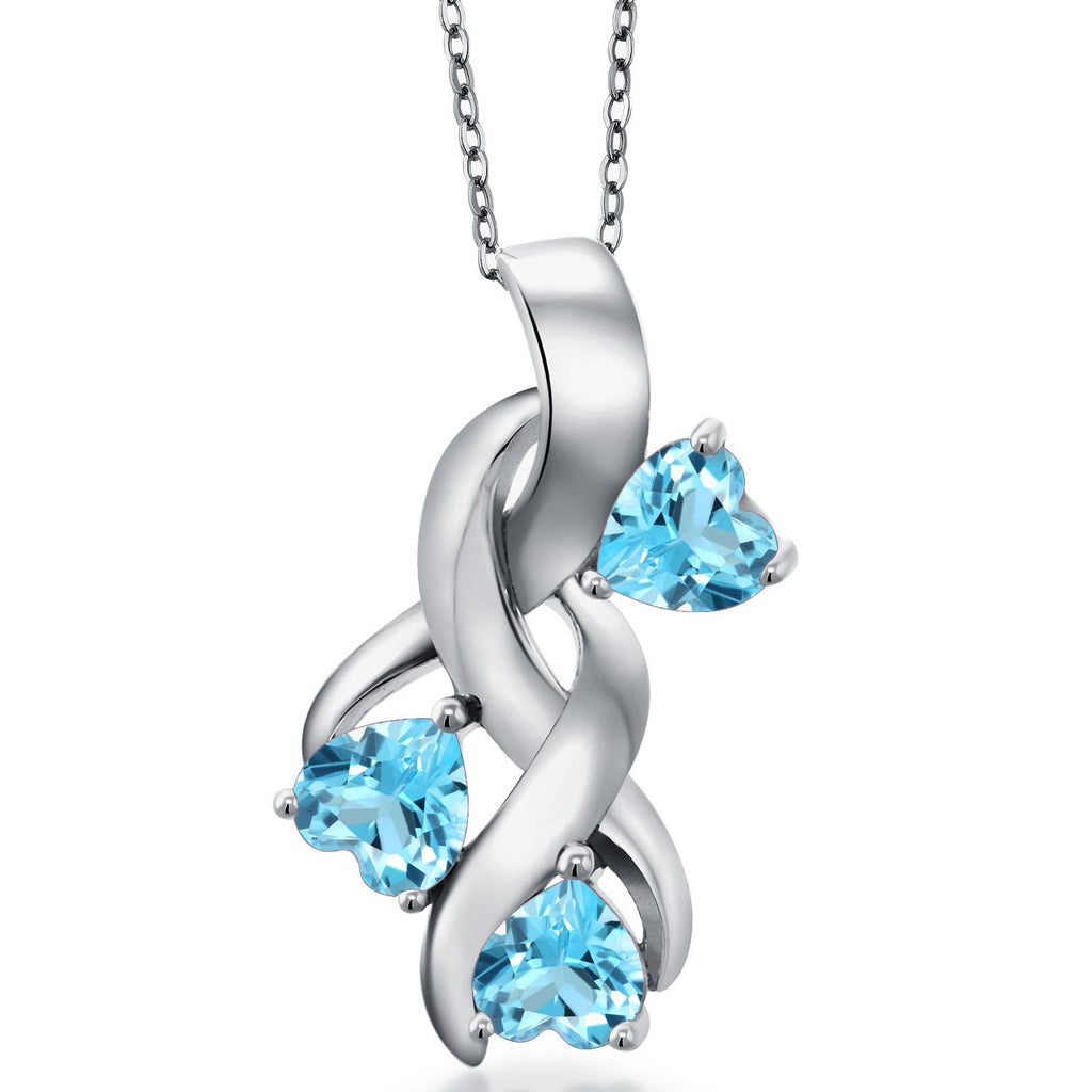 Swiss Blue Topaz_Pendant in 925 Sterling Silver