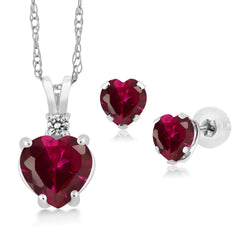 Pendant Earrings Set in 14K White Gold