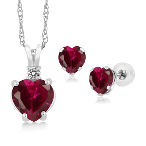 Pendant Earrings Set in 14K White Gold