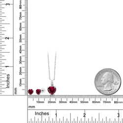 Pendant Earrings Set in 14K White Gold