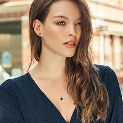 Pendant Earrings Set in 14K White Gold
