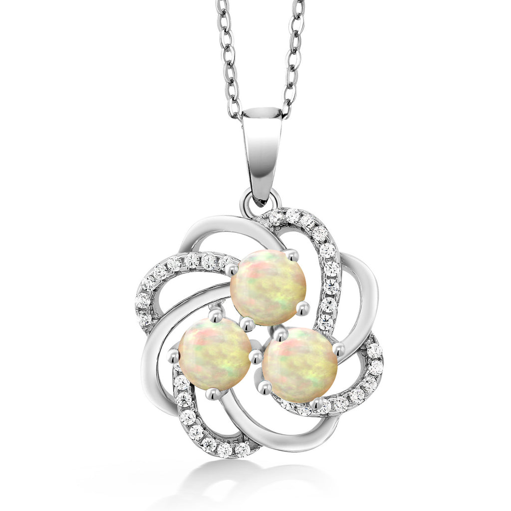 Ethiopian Opal-Cabochon - October_Pendant in 925 Sterling Silver