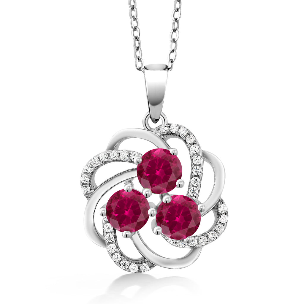 Created Ruby - July_Pendant in 925 Sterling Silver