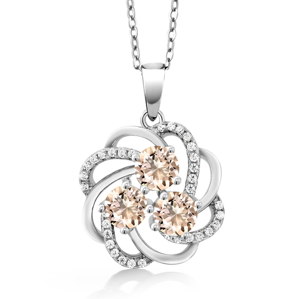 Morganite - October_Pendant in 925 Sterling Silver