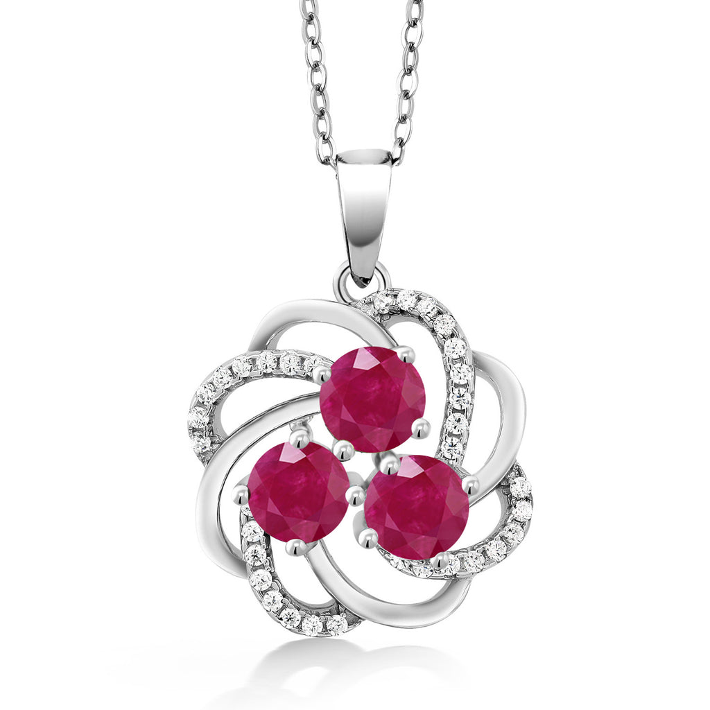 Ruby - July_Pendant in 925 Sterling Silver