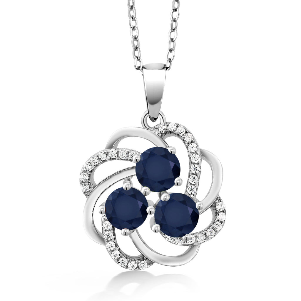Blue Sapphire - September_Pendant in 925 Sterling Silver