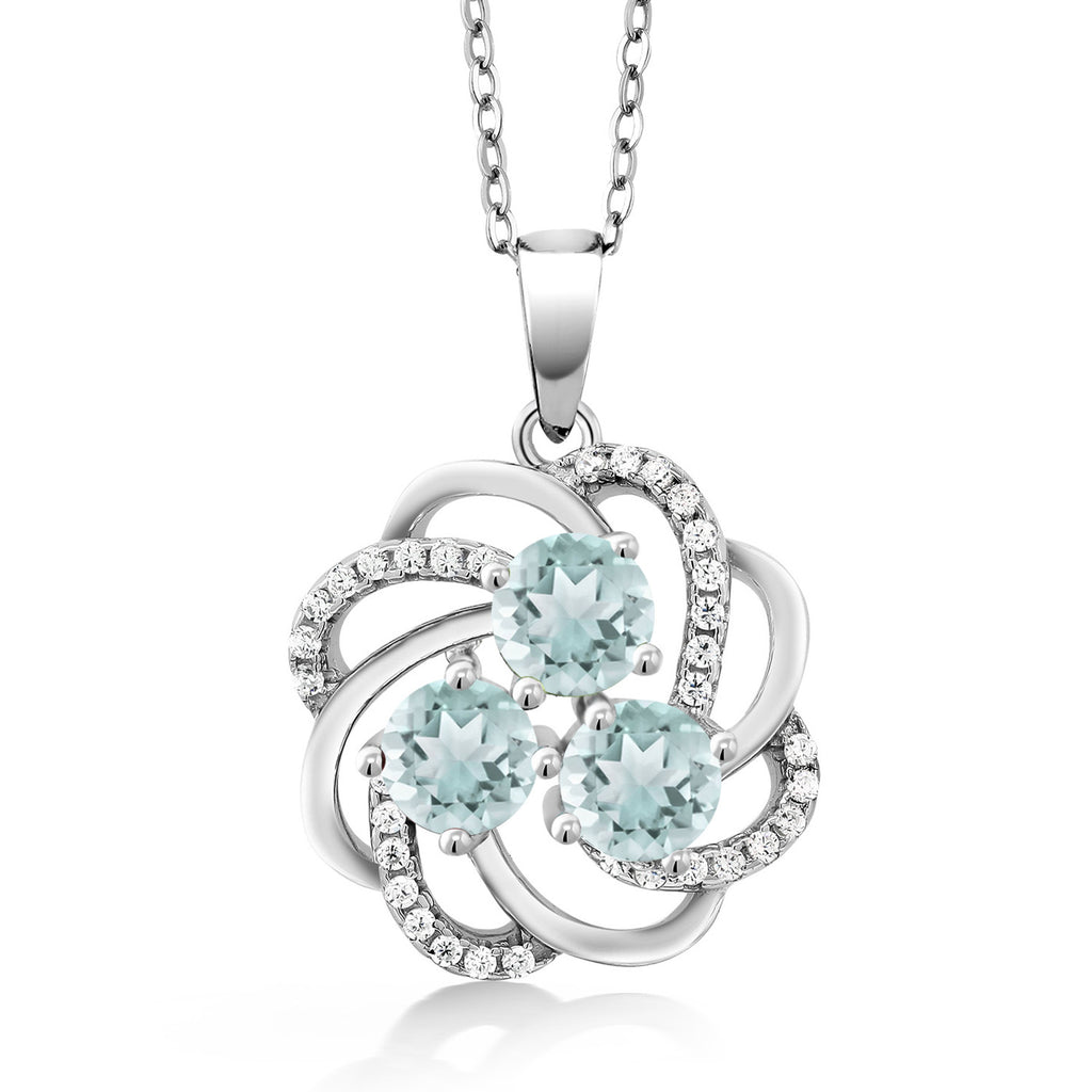 Sky Blue Topaz - November_Pendant in 925 Sterling Silver