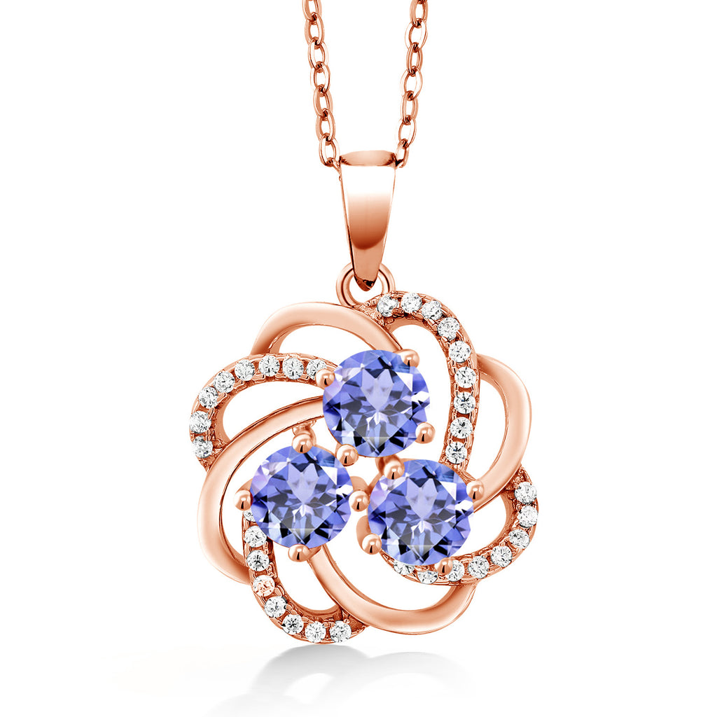 Tanzanite - December_Pendant in 925 Rose Gold Plated Silver