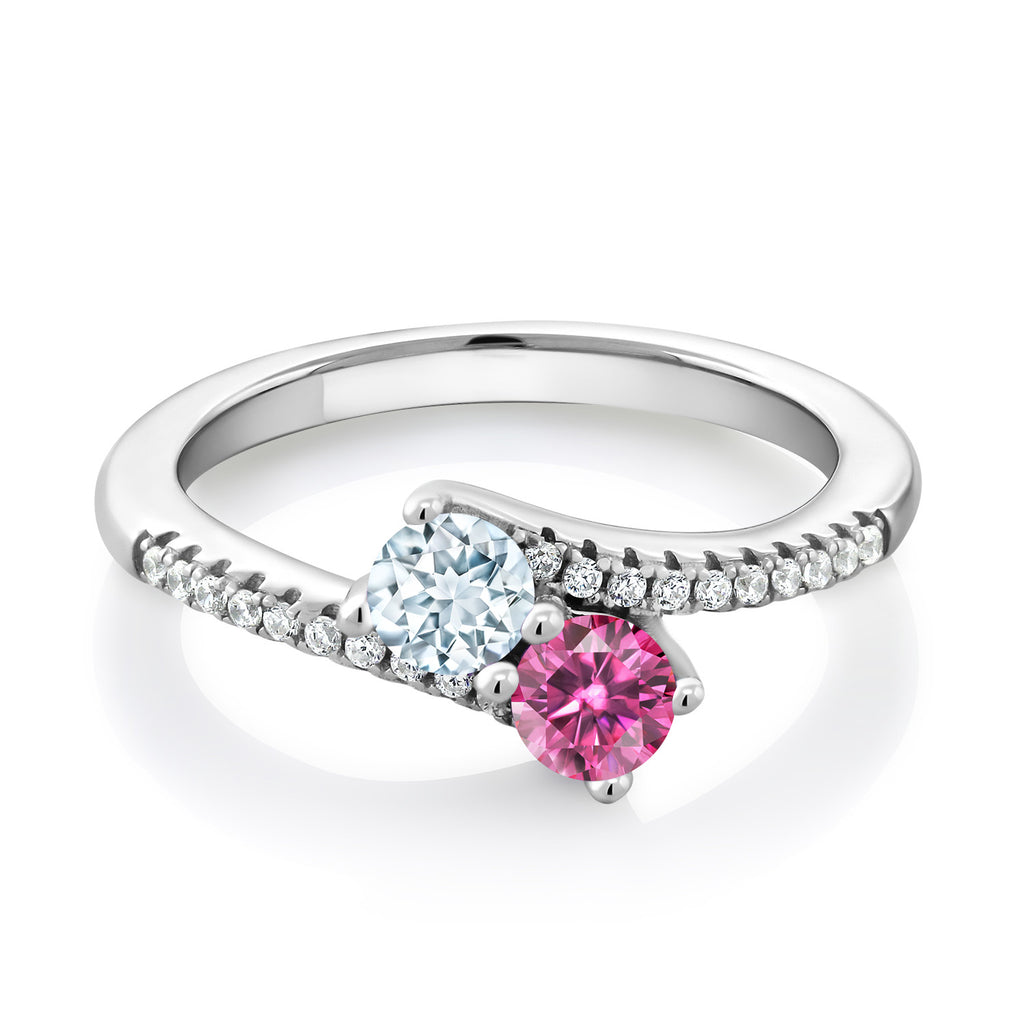 Pink Moissanite - April_8_Ring in 925 Sterling Silver