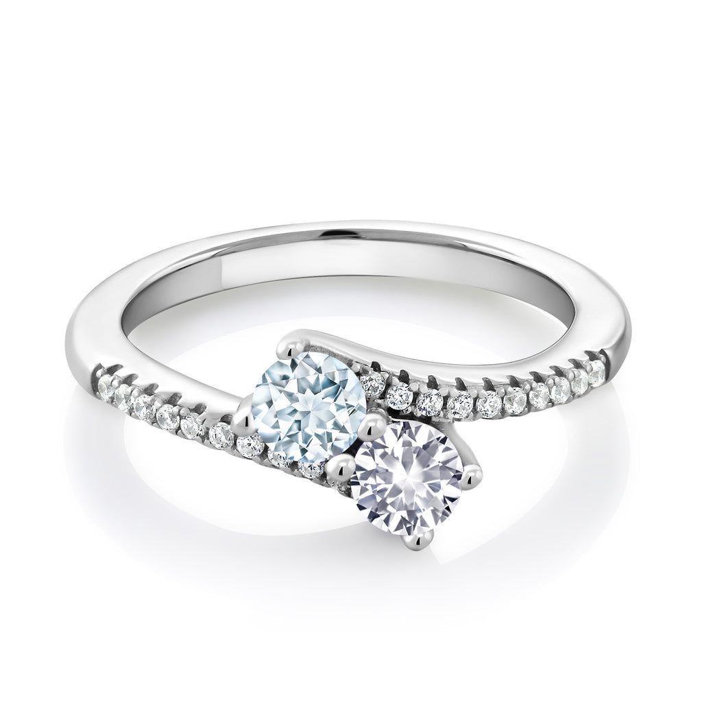 White Created Sapphire - September_9_Ring in 925 Sterling Silver