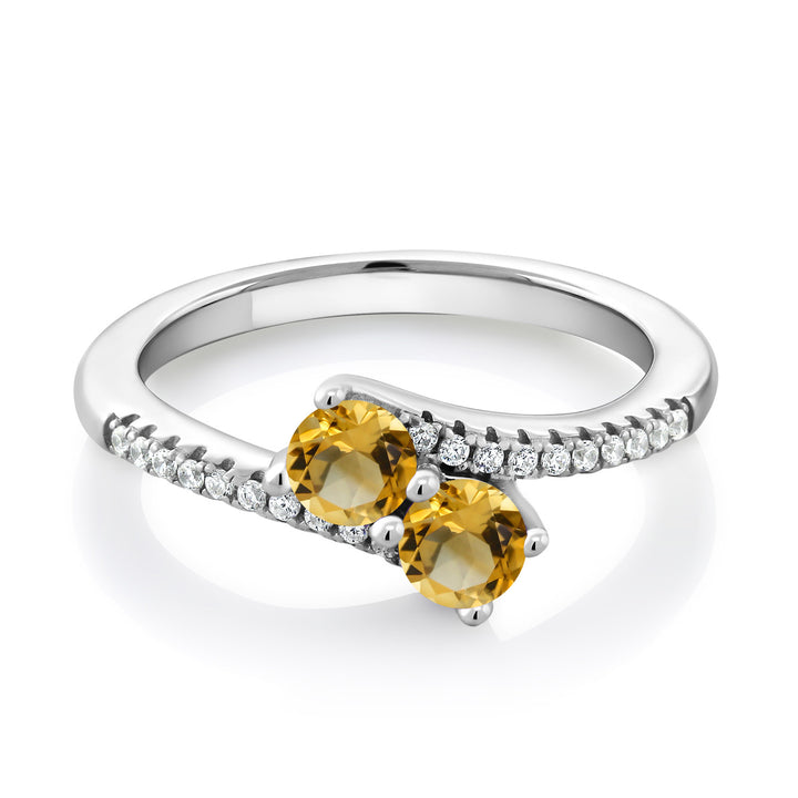 Citrine and Zirconia_7_Ring in 925 Sterling Silver