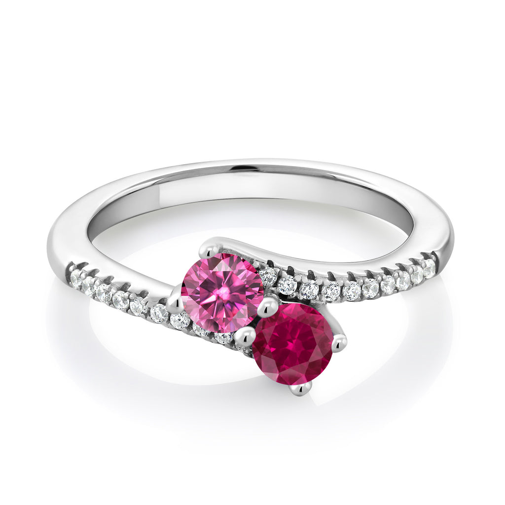 Pink Moissanite - April_8_Ring in 925 Sterling Silver