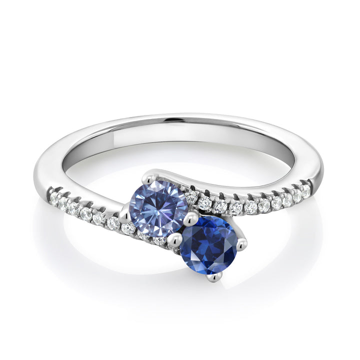 Persian Blue Moissanite - April_5_Ring in 925 Sterling Silver