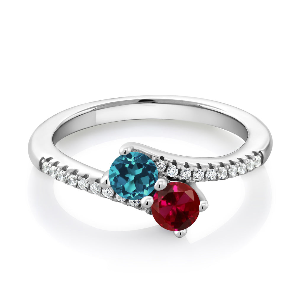 London Blue Topaz - November_8_Ring in 925 Sterling Silver