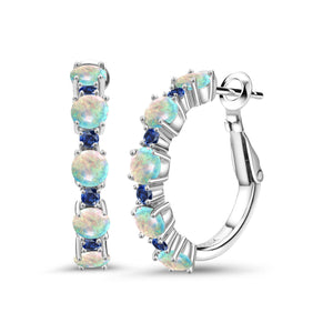 White and Blue_Earrings in 925 Sterling Silver