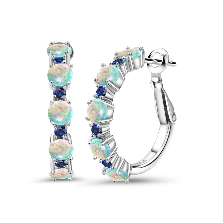 White and Blue_Earrings in 925 Sterling Silver