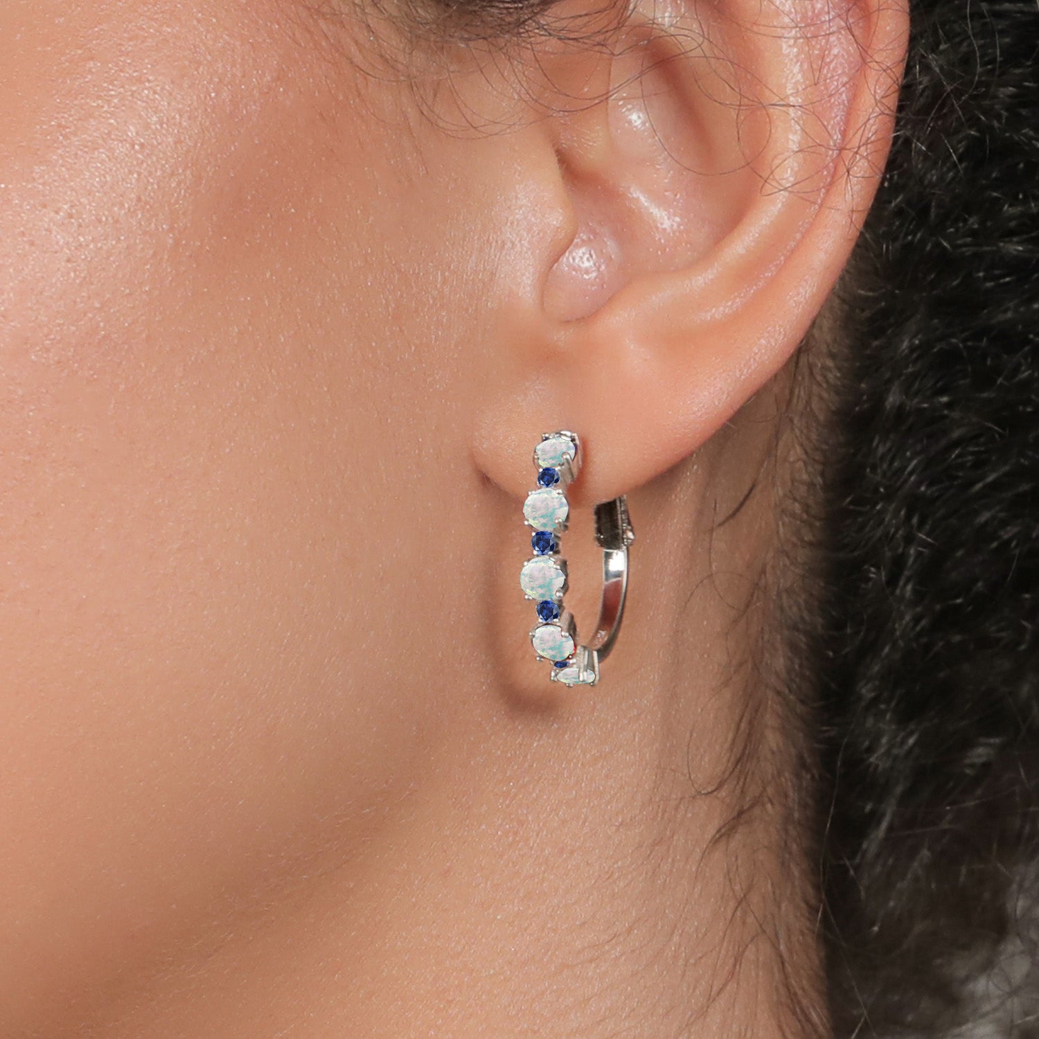 White and Blue_Earrings in 925 Sterling Silver