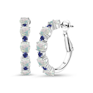 White and Blue_Earrings in 925 Sterling Silver