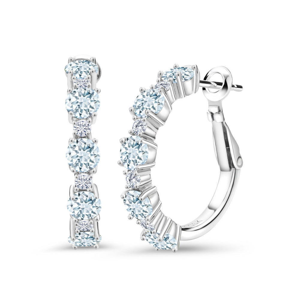 Aquamarine - March_Earrings in 925 Sterling Silver