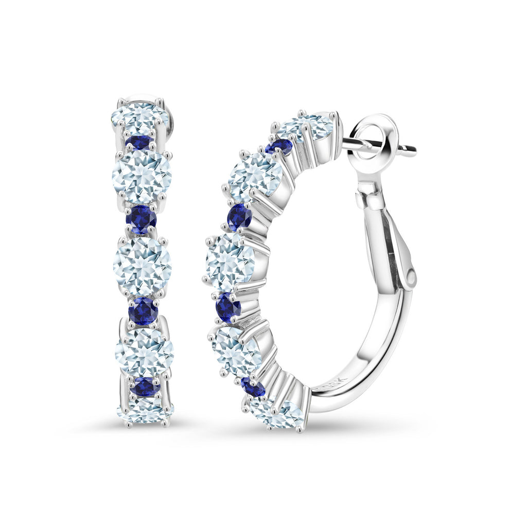 Aquamarine - March_Earrings in 925 Sterling Silver