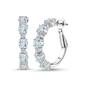 Aquamarine - March_Earrings in 925 Sterling Silver