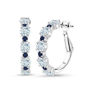 Aquamarine - March_Earrings in 925 Sterling Silver