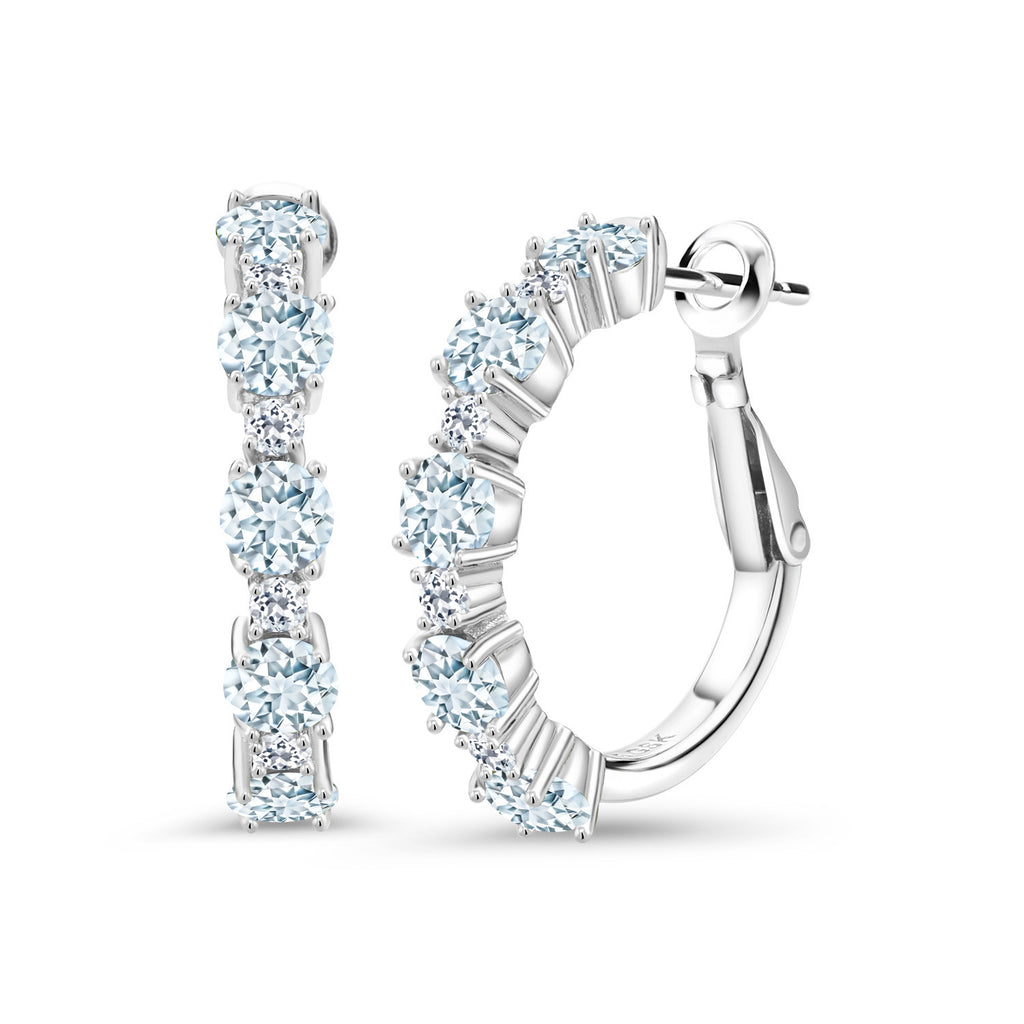 Aquamarine - March_Earrings in 925 Sterling Silver