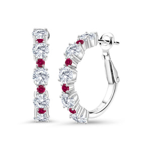White Moissanite - April_Earrings in 925 Sterling Silver