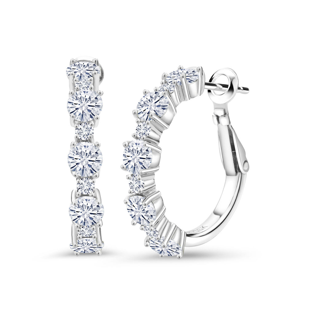 White Moissanite - April_Earrings in 925 Sterling Silver