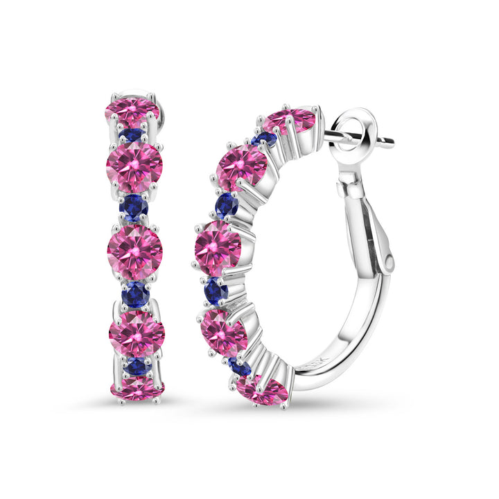 Pink Moissanite - April_Earrings in 925 Sterling Silver