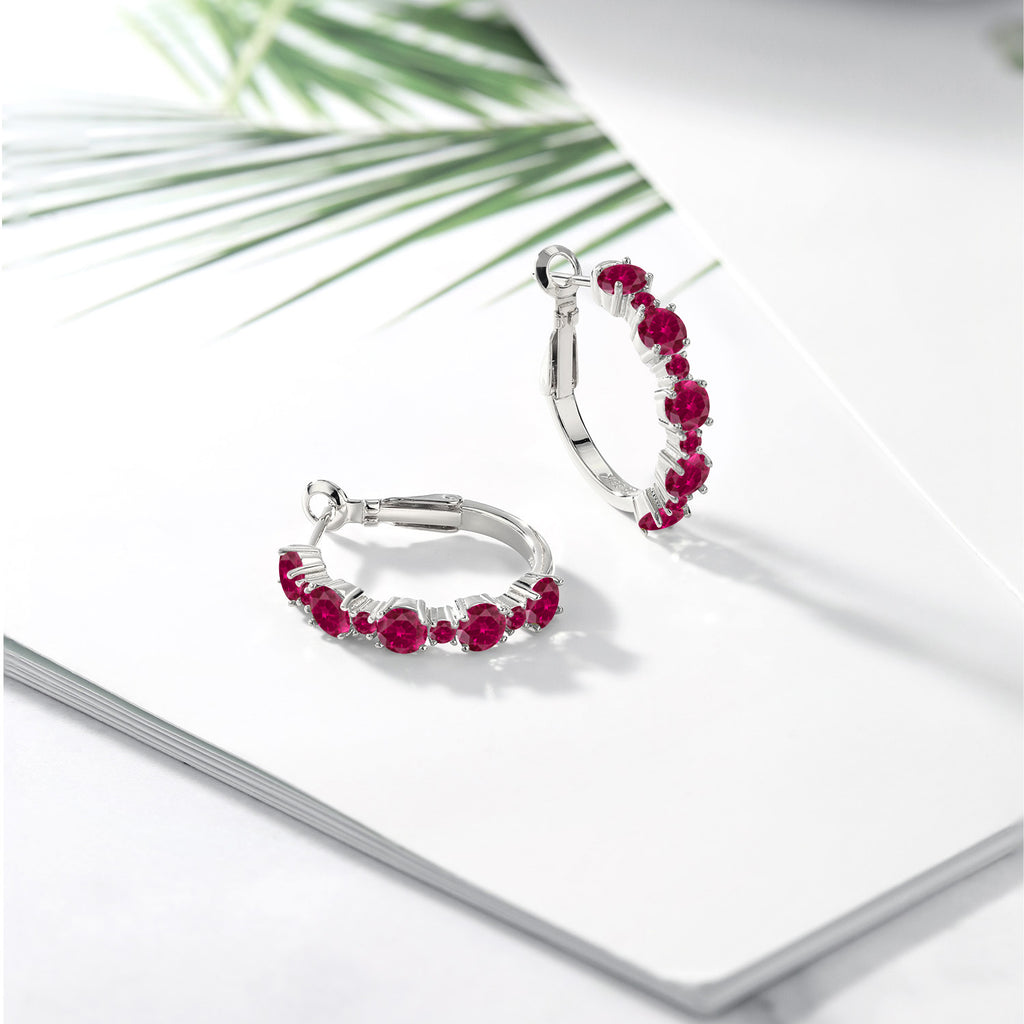 Red_Earrings in 925 Sterling Silver