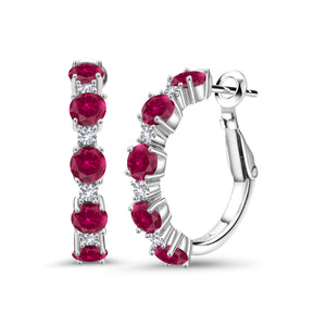 Red and White_Earrings in 925 Sterling Silver