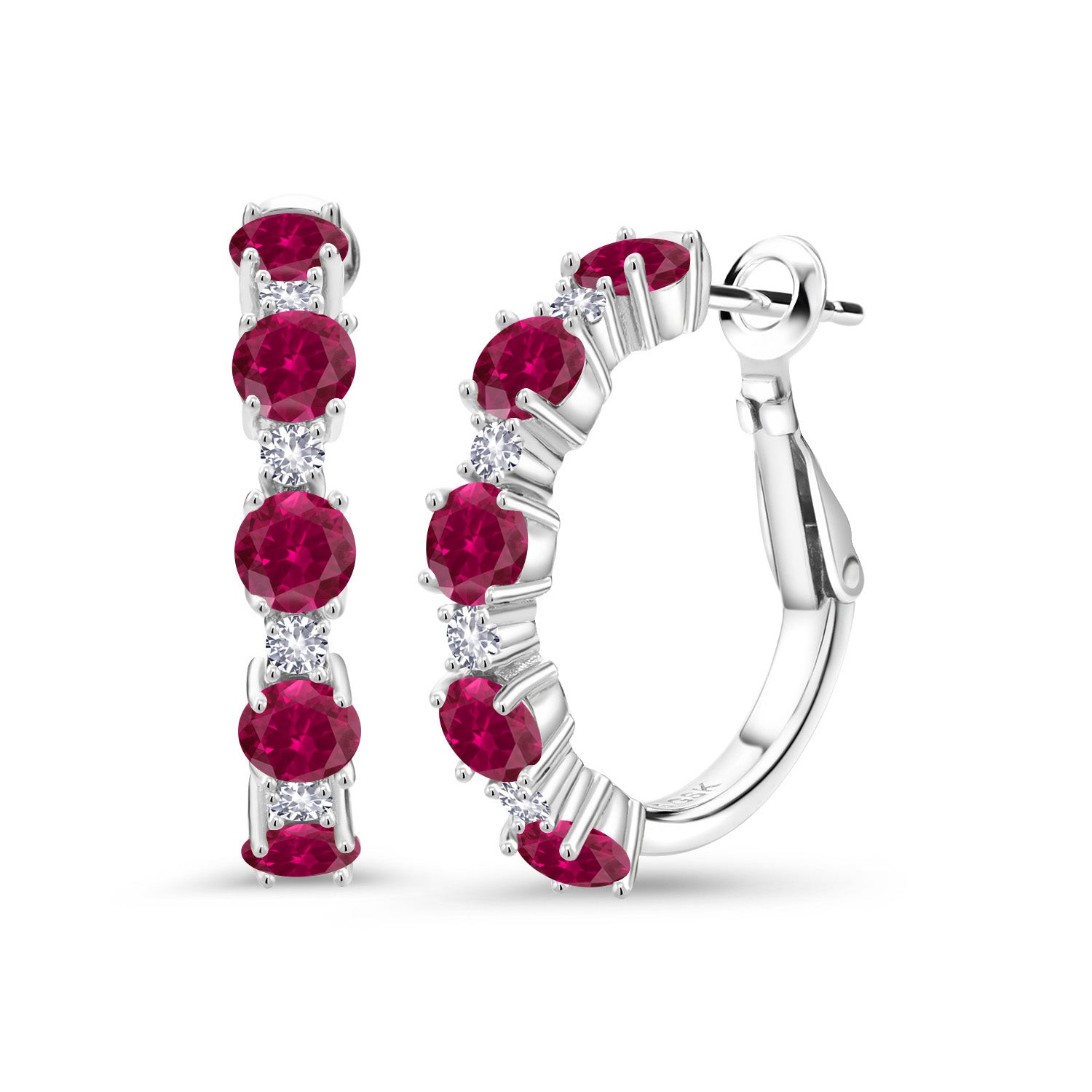 Red and White_Earrings in 925 Sterling Silver