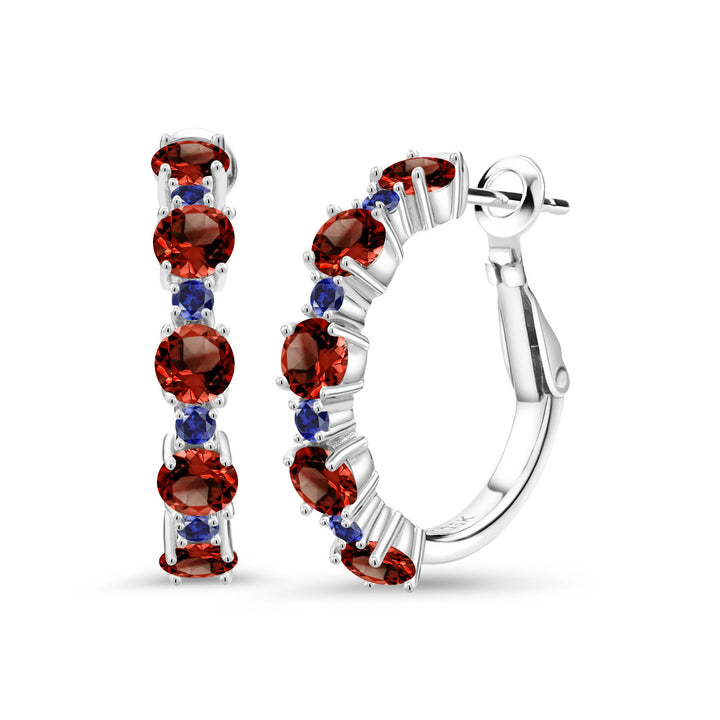 Garnet - January_Earrings in 925 Sterling Silver