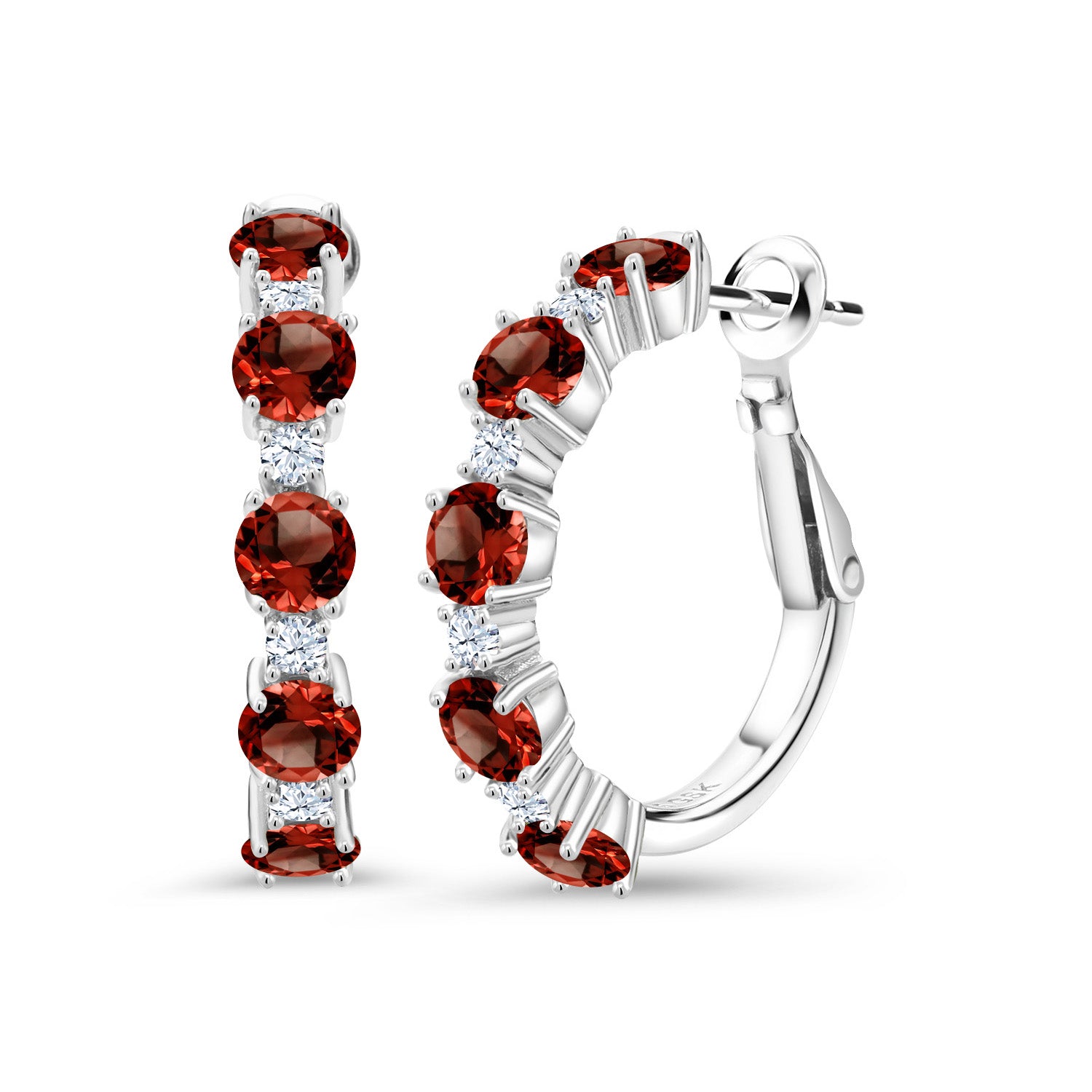 Garnet - January_Earrings in 925 Sterling Silver