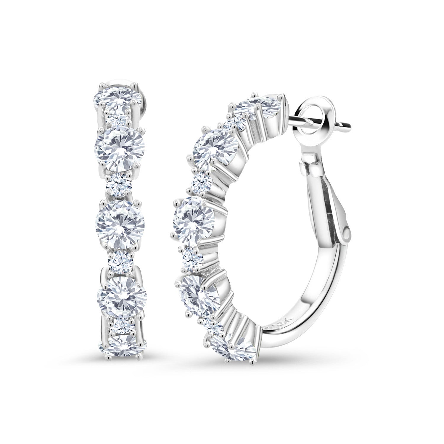 White Lab Grown Diamond - April_Earrings in 925 Sterling Silver