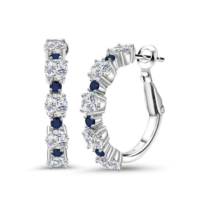 White Lab Grown Diamond - April_Earrings in 925 Sterling Silver
