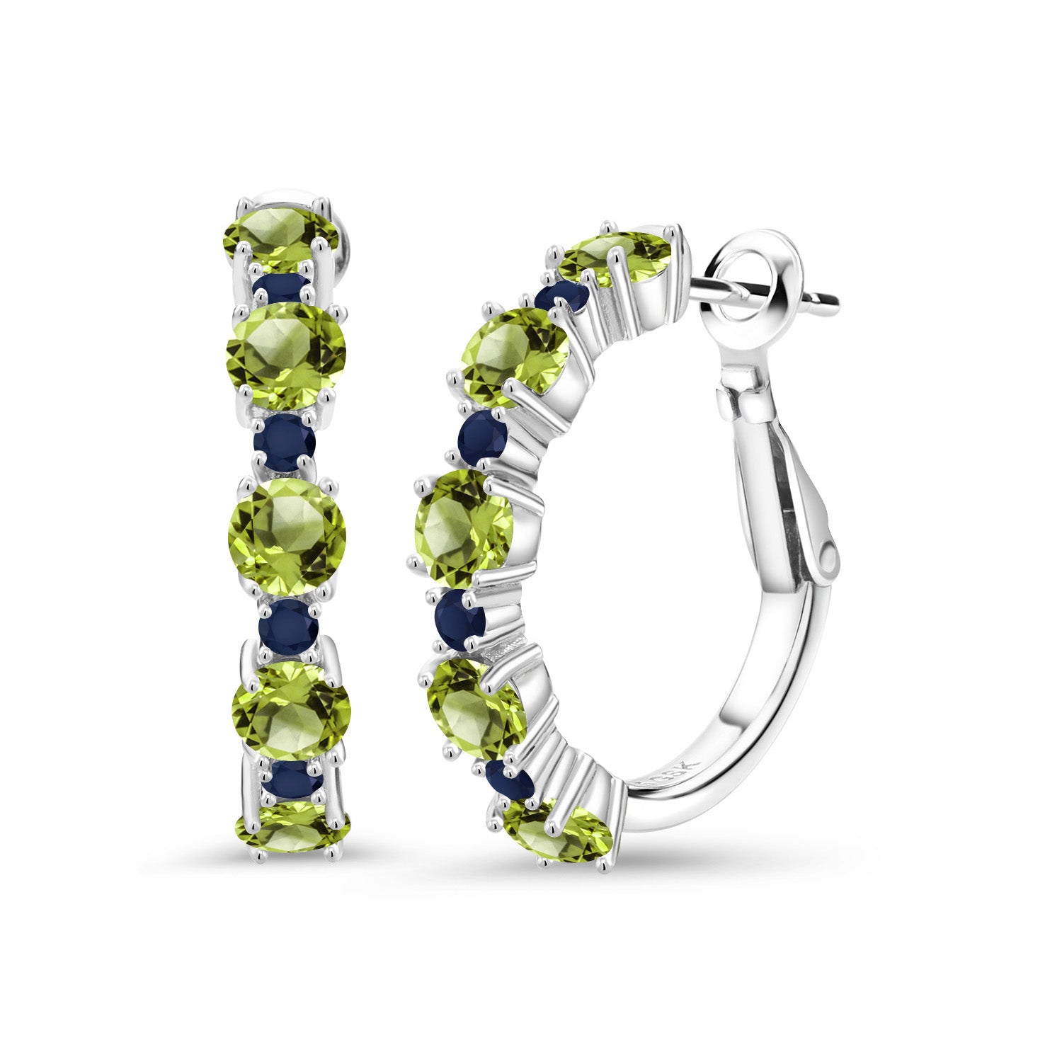 Green and Blue_Earrings in 925 Sterling Silver