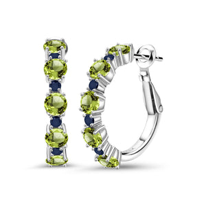Green and Blue_Earrings in 925 Sterling Silver