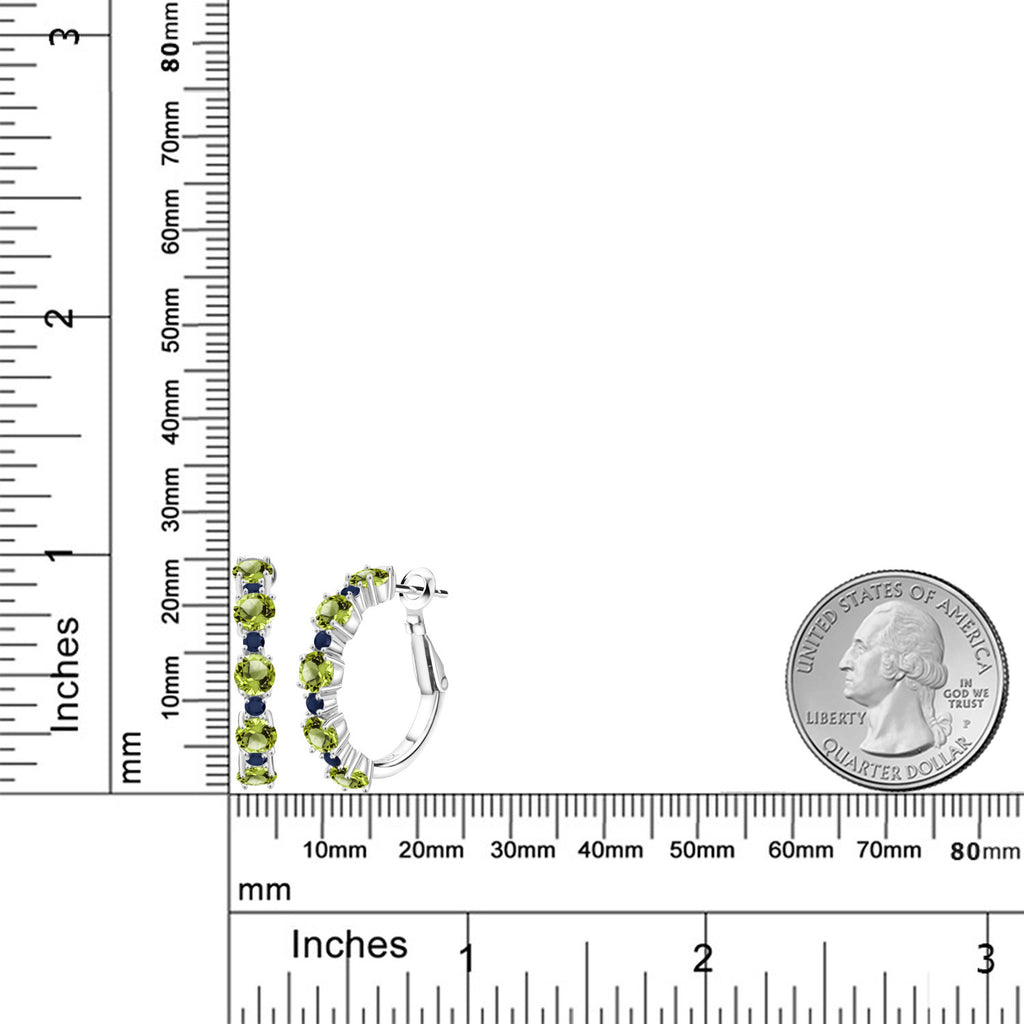 Green and Blue_Earrings in 925 Sterling Silver