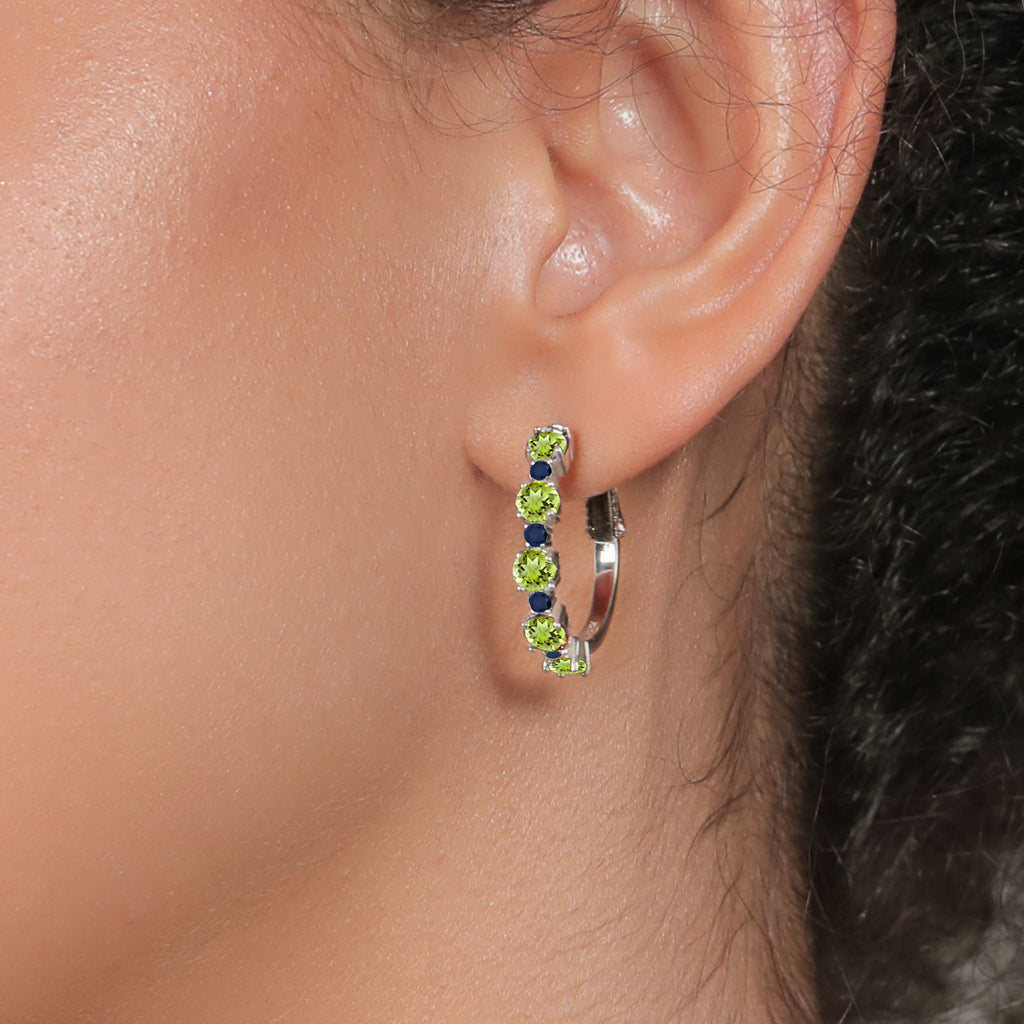 Green and Blue_Earrings in 925 Sterling Silver