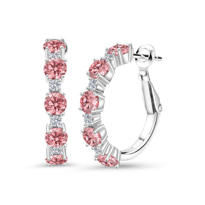 Pink and E - F_Earrings in 925 Sterling Silver