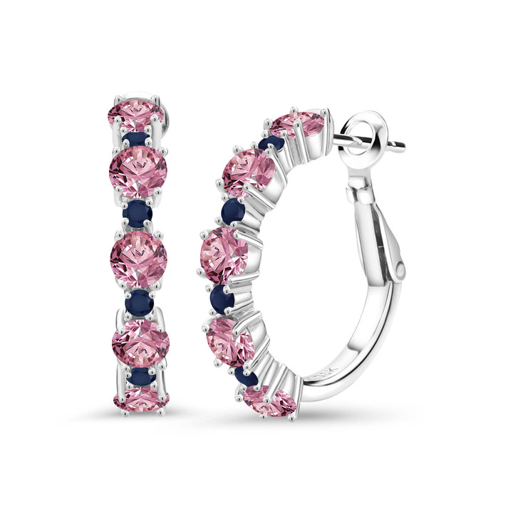 Pink Lab Grown Diamond - April_Earrings in 925 Sterling Silver