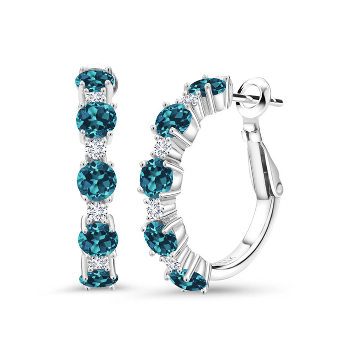 London Blue Topaz - November_Earrings in 925 Sterling Silver