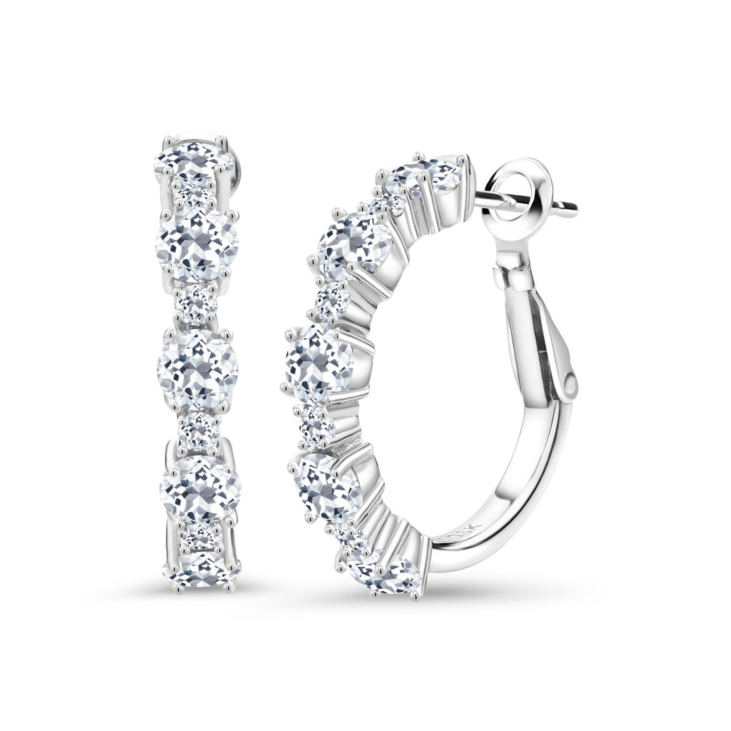 White Topaz - November_Earrings in 925 Sterling Silver